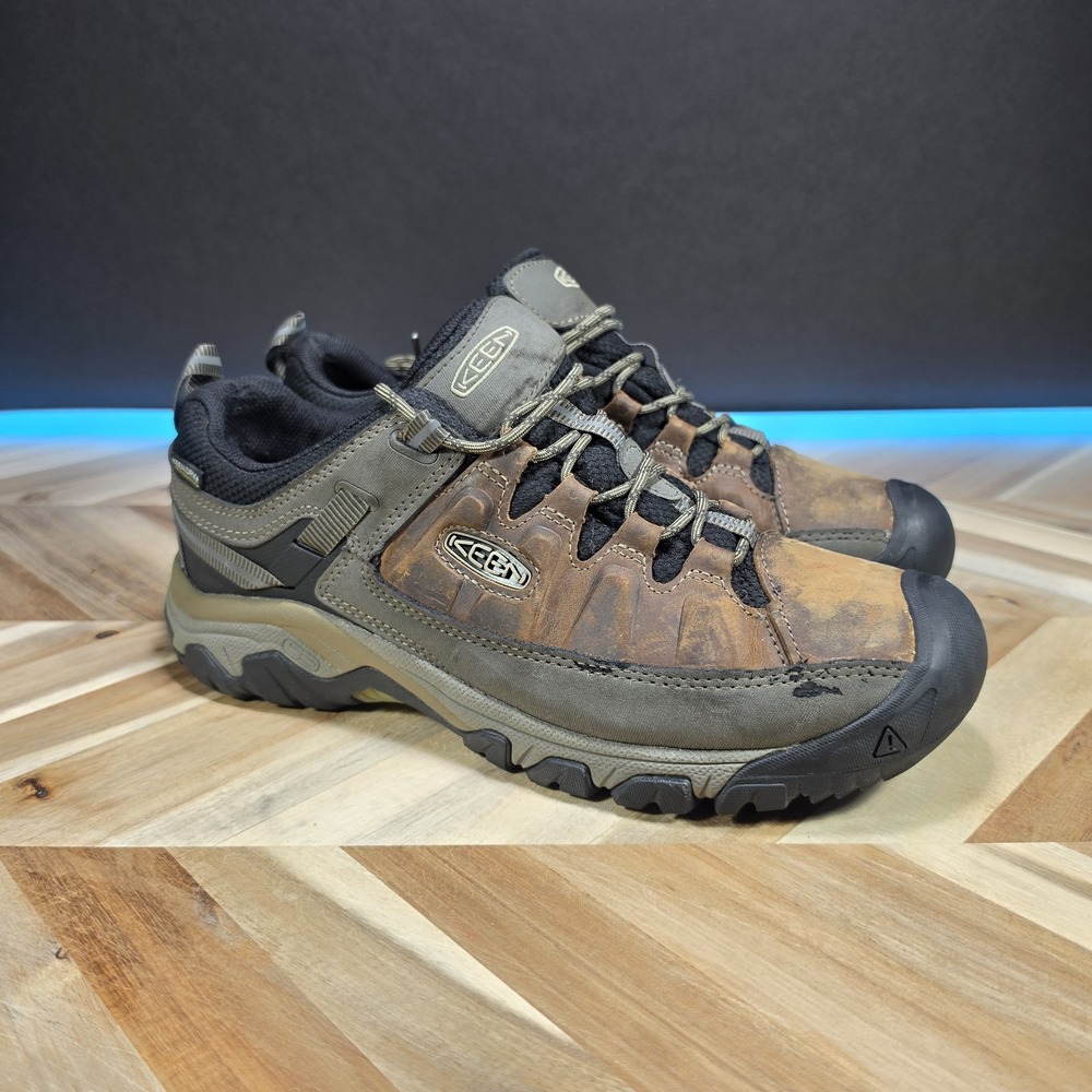 KEEN Men's 11.5 Brown Waterproof Leather Hiking Shoes 1018697 Outdoor Trail